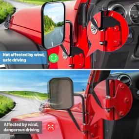 img 2 attached to 🔍 Enhanced Safety Side Mirrors for Jeep Wrangler JL 2019-2021 - Easy Installation, Wider View for Doors Off Driving