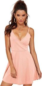 img 4 attached to SheIn Womens Spaghetti Sleeveless Backless Women's Clothing : Dresses