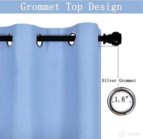 img 3 attached to 🏷️ DECOVSUN 70X18 Inches Light Sky Blue Valances – Blackout Thermal Insulated Valance with Grommet Top for Kitchen, Living Room, Bedroom, Kids Room – Short Straight Drape Valance – 1 Panel