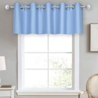 🏷️ decovsun 70x18 inches light sky blue valances – blackout thermal insulated valance with grommet top for kitchen, living room, bedroom, kids room – short straight drape valance – 1 panel логотип