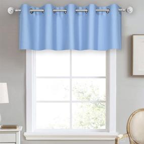 img 4 attached to 🏷️ DECOVSUN 70X18 Inches Light Sky Blue Valances – Blackout Thermal Insulated Valance with Grommet Top for Kitchen, Living Room, Bedroom, Kids Room – Short Straight Drape Valance – 1 Panel