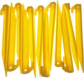 img 3 attached to 12-Piece Set Of Heavy Duty Plastic Tent Stakes - 9 Inches Long With Spike Hook For Camping, Outdoors, And Garden Lawn - Durable Canopy Stakes Accessories For Sand, Beach, And Woods