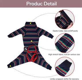 img 2 attached to 🐶 SAWMONG Lightweight Dog Pajamas Jumpsuit for Medium-Large Dogs - Pet Apparel Onesie, Recovery Suit After Surgery, Hair Shedding Cover