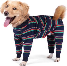 img 3 attached to 🐶 SAWMONG Lightweight Dog Pajamas Jumpsuit for Medium-Large Dogs - Pet Apparel Onesie, Recovery Suit After Surgery, Hair Shedding Cover