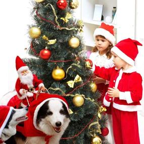 img 3 attached to NACOCO Dog Christmas Costume: Santa Claus Riding Reindeer Pet Clothes for Small to Large Dogs (Size S)