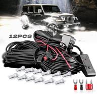 💡 waterproof led rock lights wiring harness kit for off-road jeep truck atv utv suv rzr rv 4x4 - 12 leads, 23.3ft, 12v, 40a fuse relay, on-off switch, 60w 22awg logo