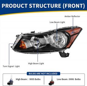 img 3 attached to 2008-2012 Accord 4-Door Sedan Headlight Assembly: AUTOSAVER88 Driver & Passenger Side Compatible