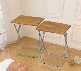 img 3 attached to Set Of 2 Folding TV Tray Tables Ideal For Eating, Coffee, 19X15X26 Inches By EHemco