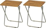 set of 2 folding tv tray tables ideal for eating, coffee, 19x15x26 inches by ehemco logo
