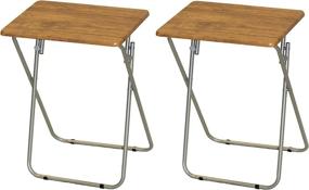 img 4 attached to Set Of 2 Folding TV Tray Tables Ideal For Eating, Coffee, 19X15X26 Inches By EHemco