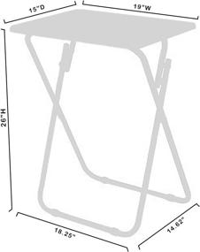 img 1 attached to Set Of 2 Folding TV Tray Tables Ideal For Eating, Coffee, 19X15X26 Inches By EHemco