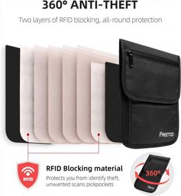 img 2 attached to RFID Blocking Neck Wallet: FREETOO Passport Holder & Credit Card Phone Holder For Women And Men, Travel Pouch For Tickets & More (Black)