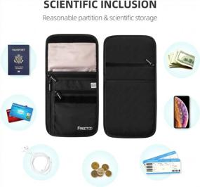 img 3 attached to RFID Blocking Neck Wallet: FREETOO Passport Holder & Credit Card Phone Holder For Women And Men, Travel Pouch For Tickets & More (Black)