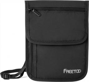 img 4 attached to RFID Blocking Neck Wallet: FREETOO Passport Holder & Credit Card Phone Holder For Women And Men, Travel Pouch For Tickets & More (Black)