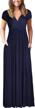 ouges maxi dress for women with long sleeves, v-neckline, and flattering wrap waist design logo