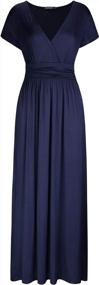 img 3 attached to OUGES Maxi Dress For Women With Long Sleeves, V-Neckline, And Flattering Wrap Waist Design