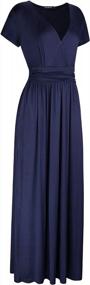 img 2 attached to OUGES Maxi Dress For Women With Long Sleeves, V-Neckline, And Flattering Wrap Waist Design
