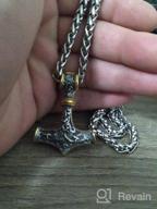 img 1 attached to Gungneer Mjolnir Thors Hammer Necklace: Stunning Norse pendant in mixed gold color, made of stainless steel - Ideal Viking jewelry for men! review by Greg Horn