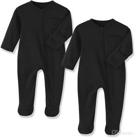 img 4 attached to 👶 Baby Kingdom Sleep and Play Cotton Pajamas with Zip Front Footed Sleeper for Newborns and Infants 0-12 Months