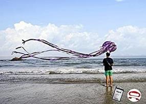 img 2 attached to Kizh Kite Octopus Large Frameless Soft Parafoil Kites 157 Inchs Long Tail Easy To Fly For Adults Kids Outdoor,Activities,Beach Trip Great Gift To Kids Build Childhood Priceless Memories(Purple)