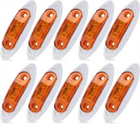 img 4 attached to TMH 10-Pack Amber Mini Sealed Side Marker Lights With Chrome Bezel For Heavy Duty Vehicles - Waterproof And 12V DC Compatible