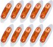 tmh 10-pack amber mini sealed side marker lights with chrome bezel for heavy duty vehicles - waterproof and 12v dc compatible logo