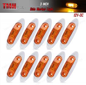 img 3 attached to TMH 10-Pack Amber Mini Sealed Side Marker Lights With Chrome Bezel For Heavy Duty Vehicles - Waterproof And 12V DC Compatible