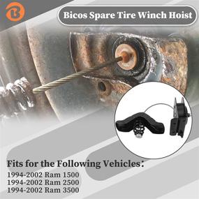 img 3 attached to 🔧 Bicos 924-541 52058707 Spare Tire Winch Hoist: Compatible with 1994-2002 Ram 1500 2500 3500 Track - Must-Have Spare Winch Carrier for Easy Tire Hoisting!