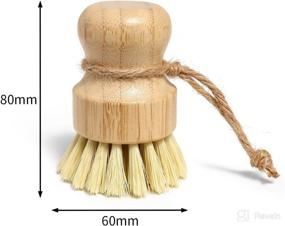 img 3 attached to 🍽️ Natural Bamboo Dish Brush Set for Kitchen - Cleans Plates, Pans, and Pots - Vegetable Scrubber Brush for Food - Sisal Bamboo Scrub Brush for Wok - Pack of 4