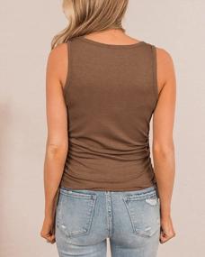 img 3 attached to Versatile Women'S Ribbed Tank Top With Drawstring Sides And Scoop Neck For The Perfect Basic Summer Look