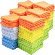 🧺 top-rated microfiber cleaning cloths: 150 pack of lint-free, scratch-free towels – multicolor, waterless cleaning logo