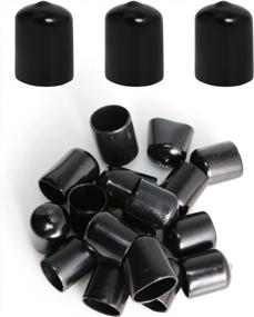img 4 attached to 10 Pcs Black Rubber Round End Cap Cover 7/8 Inch (22Mm) For Pipe, Tubing, Post, And Rod Protection - PVC Flexible Bolt And Thread Screw Protector Safety Cover With Aopin Bolt Caps