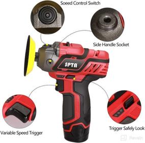 img 1 attached to 🚗 SPTA 12V Cordless Car Polisher Tool Sets: Efficient Paint Polishing and Detailing with Variable Speed, Lithium-Ion Battery, Fast Charger, and Polishing Pads