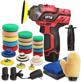 img 4 attached to 🚗 SPTA 12V Cordless Car Polisher Tool Sets: Efficient Paint Polishing and Detailing with Variable Speed, Lithium-Ion Battery, Fast Charger, and Polishing Pads