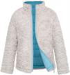 stay warm and stylish: girls' reversible water-resistant puffer jacket with teddy sherpa fleece for winter by rokka&rolla logo