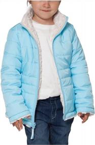 img 1 attached to Stay Warm And Stylish: Girls' Reversible Water-Resistant Puffer Jacket With Teddy Sherpa Fleece For Winter By Rokka&Rolla