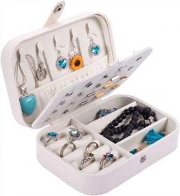img 4 attached to Organize Your Jewelry In Style With Valyria'S Portable Double Layer Jewelry Case