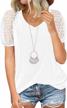 loose casual lace v-neck t-shirt with short sleeves for women by miholl logo