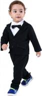abolai baby boys gentleman sets blazer and pant and long sleeve shirt 3pcs leisure suit black 80 logo