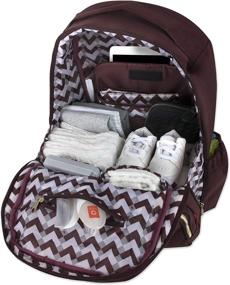 img 2 attached to Fisher Price Diaper Bag Backpack Signature Collection: Burgundy, with Cell Phone and Tablet Pockets and Stroller Clips