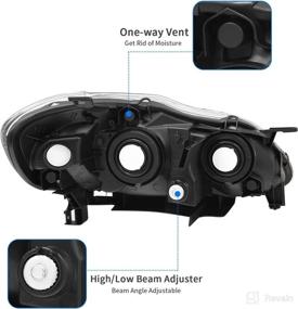 img 1 attached to 🔦 DWVO Headlights Assembly for 03-08 Corolla, 2003-2008 Headlamp Replacement Pair, Chrome Housing - Driver and Passenger Side Compatibility