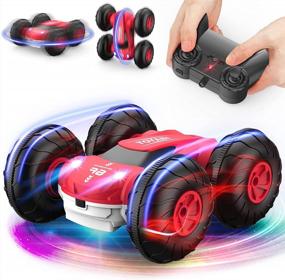 img 4 attached to Get Your Kid Excited With RC Stunt Car Toy 2.4Ghz Remote Control Car With 360° Rotation And Headlights - Perfect Christmas/Birthday Gift!