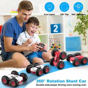 img 2 attached to Get Your Kid Excited With RC Stunt Car Toy 2.4Ghz Remote Control Car With 360° Rotation And Headlights - Perfect Christmas/Birthday Gift!