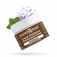 🌿 purelygreat aluminum-free deodorant for men - natural deodorant cream, long-lasting, ewg verified, vegan, cruelty-free, no parabens - patchouli scent logo