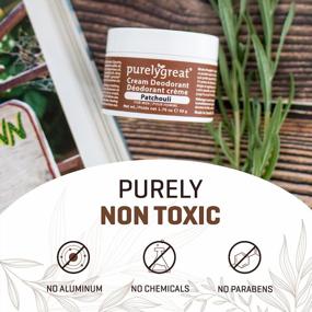 img 1 attached to 🌿 Purelygreat Aluminum-Free Deodorant for Men - Natural Deodorant Cream, Long-lasting, EWG Verified, Vegan, Cruelty-Free, No Parabens - Patchouli Scent