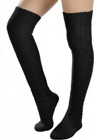 img 2 attached to SherryDC Women'S Cable Knit Thigh High Socks Over The Knee Leg Warmers Long Tube Boot Stockings