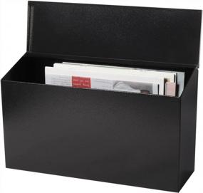 img 3 attached to Черный настенный почтовый ящик Decaller большой емкости - нержавеющая металлическая почтовая коробка для наружного использования