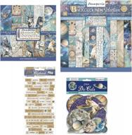 stamperia cosmos infinity card maker's pack: 6x6 paper pad, 12x12 backgrounds, die cuts & chipboard! logo