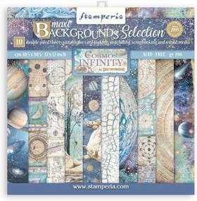 img 2 attached to Stamperia Cosmos Infinity Card Maker'S Pack: 6X6 Paper Pad, 12X12 Backgrounds, Die Cuts & Chipboard!