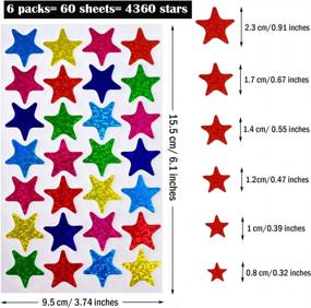 img 3 attached to 4360 Count Laser Shiny Sparkle Star Stickers - красочные самоклеящиеся звезды для детей, студентов и учителей!